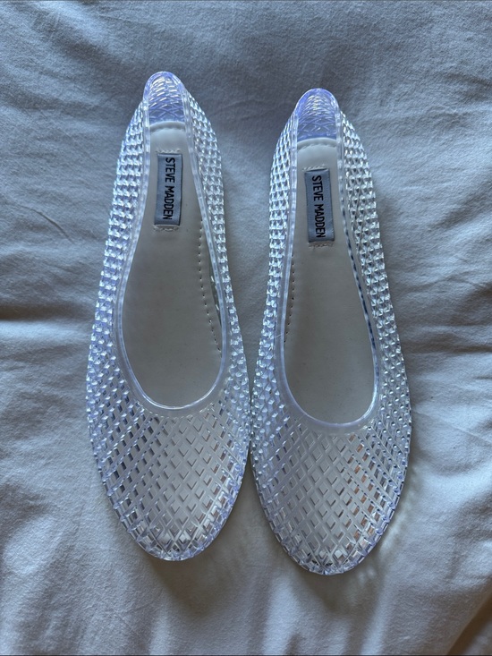 Steve Madden Shoes - Steve Madden Clear Lattice Jelly Flats
